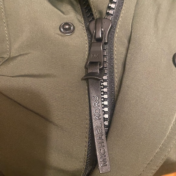 Michael Kors Olive Green Parka with Black Quilted Inner Layer - Picture 9 of 13